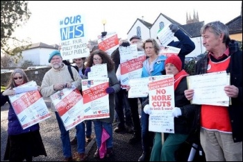 Totnes NHS demo, photo South Devon SOHS