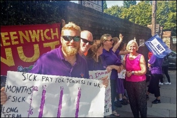Striking for sick pay equality at Charlton Park Academy, photo by Charlton Park negotiating committee