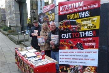 Socialist Party members campaigning alongside the FBU, photo by Harrogate Socialist Party