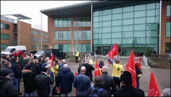 Protest against lay-off of Fujitsu worker Ian Allinson, photo B Heagney