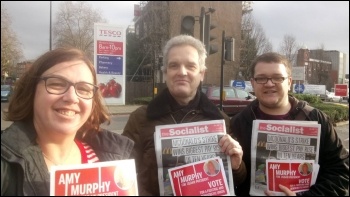 Lambeth Socialist Party campaigning for Amy Murphy 13 January 2018, photo Lambeth Socialist Party
