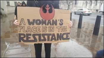 Time's Up demo, 21.1.18, photo by Tower Hamlets SP