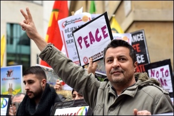 Kurdish protest London 27 January 2018, photo Mary Finch