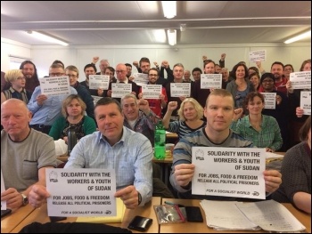 Solidarity from England and Wales Socialist Party, photo Nick Chaffey