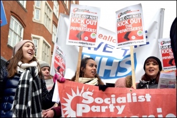 Marching to save the NHS in London, 3.2.18, photo by Mary Finch