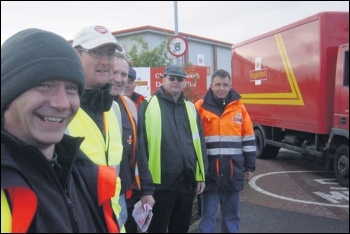 Royal Mail workers, photo by Socialist Party