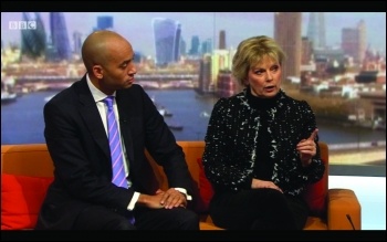 Chuka Umunna and Anna Soubry share a sofa on the Andrew Marr show, 11.2.18