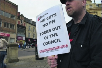 No cuts, no PFI, Tories out of the council, photo Katie Simpson