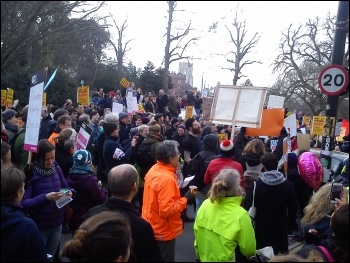 Bristol lecturers' pensions strike rally 22 February 2018, photo Tom Baldwin