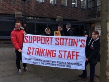 Supporting the UCU lecturers' strike in Southampton 22 February 2018