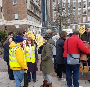 Aston university picket, Birmingham, photo Clive Walder