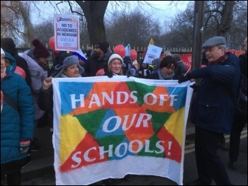 Newham anti-academies rally 26 February 2018, photo Niall Mulholland, photo Niall Mulholland