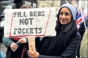 Marching to save the NHS, 3.2.18, photo by Mary Finch