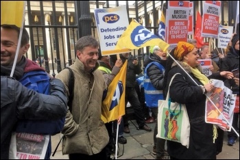 Chris Baugh with protesters outside the British Museum, 20.3.18