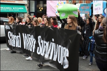 Young women marching against misogyny in Ireland, photo by Rosa
