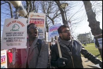 Save Our Square protesters in Walthamstow 2018, photo Paul Mattsson