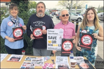Left to right: anti-cuts councillors Tammy Thomas, Don Thomas and Keith Morrell, and Kentish Town Road campaigner Shirley Ward, photo by Southampton Socialist Party