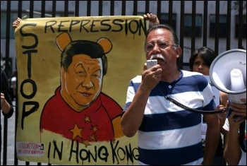 Protest against political repression in Hong Kong, photo SRiHK