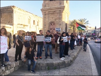 Protesting in Jaffa, Israel, in solidarity with the Gaza protesters, 14.5.18, photo by Naor