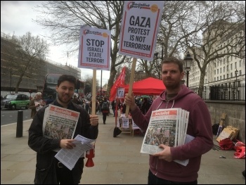 Socialist Party members protesting in London, 2018