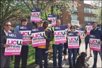 UCU strikers in Harrogate, 9.5.18, photo by Iain Dalton