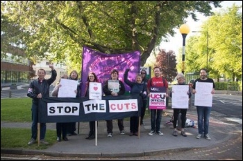 Harrogate College strike picket line 17 May, photo James Paylor