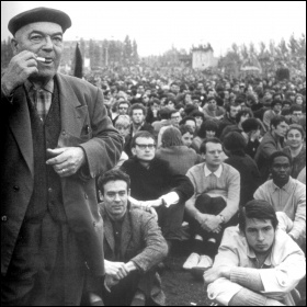 50,000 attended the mass meeting at Charléty Stadium, despite the Communist Party warning them off