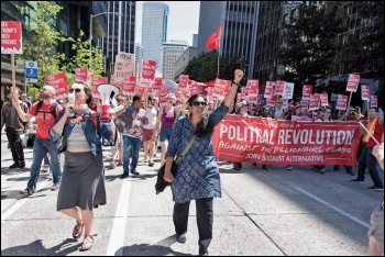 Socialist Alternative members and supporters take to the streets of Seattle in the fight to tax Amazon, photo Socialist Alternative