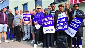 Tower Hamlets housing workers strike June 2018, photo Hugo Pierre Tower Hamlets housing workers strike June 2018, photo Hugo Pierre