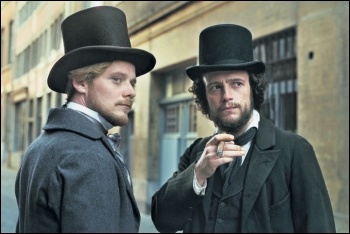 Friedrich Engels (Stephan Konarske) and Karl Marx (August Diehl) in The Young Karl Marx, still from The Young Karl Marx/Diaphana Films