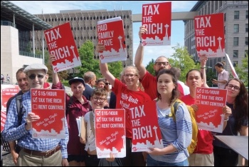 Seattle socialists say: tax the rich, photo by Socialist Alternative