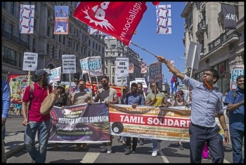 Refugee Rights and Tamil Solidarity on the NHS demonstration 30 June 2018, photo Paul Mattsson