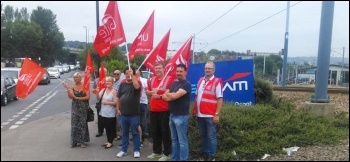 Sheffield tram strikers, 9.7.18, photo by A Tice