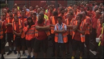 Swansea Royal Mail workers and CWU members voted for strike action in defence of Martin Henwood, photo CWU