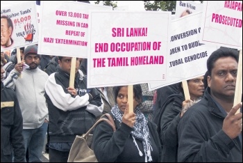 Marching for Tamil liberation in 2009, photo by Socialist Party