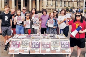 Demomstrators on the anti-Trump protest in Birmingham, 13.7.18