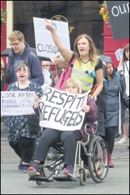 Service users, carers and workers marching against closure of the respite centre, photo by Southampton SP