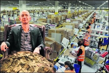 Billionaire Bezos would be nothing without his workers, photos reynermedia, Steve Jurvetson, Scott Lewis, all CC