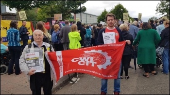 Socialist Party Scotland members on the Glasgow protest, photo Matt Dobson