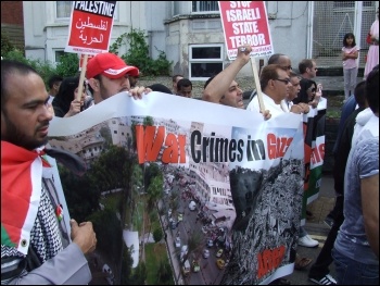 Demonstrating in Bristol against war on Gaza, photo by Matt Carey