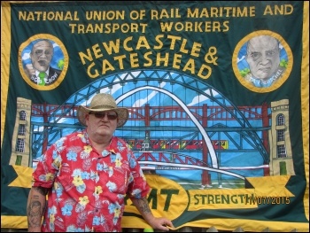 Stan Herschel in 2015 at the Durham Miners' Gala. Newcastle & Gateshead RMT branch had the banner made with his & Bob Crow's pictures on. Photo by Elaine Brunskill Stan Herschel in 2015 at the Durham Miners' Gala. Newcastle & Gateshead RMT branch had the banner made with his & Bob Crow's pictures on. Photo by Elaine Brunskill