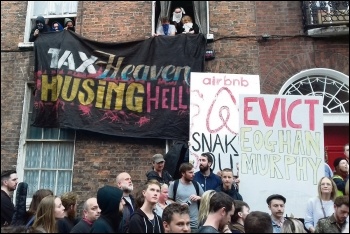 The North Frederick Street housing occupation in Dublin, photo by Socialist Party Ireland The North Frederick Street housing occupation in Dublin, photo by Socialist Party Ireland