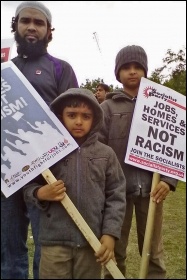 Jobs, homes and services - not racism, photo by Bob Severn