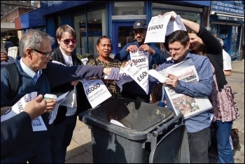 Protesting against the rates rise in Lewisham, south London, 15.9.18, photo by Catford Against Social Cleansing Protesting against the rates rise in Lewisham, south London, 15.9.18, photo by Catford Against Social Cleansing