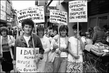 Irish retail workers struck to prevent sale of goods produced under apartheid