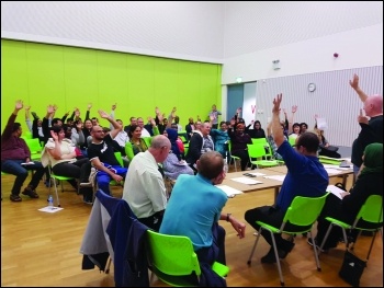 Residents vote at the Barking Riverside Tenants Association AGM