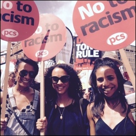 Demonstrating against racism