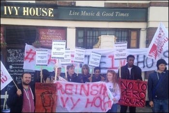 Ivy House pub strikers and supporters on the picket line, 30.9.18, photo by Ivy House Union