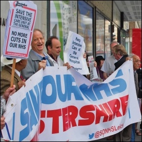 Protesting against hospital cuts in Leicestershire, photo by Tom Barker