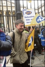 Chris Baugh out supporting PCS members on strike